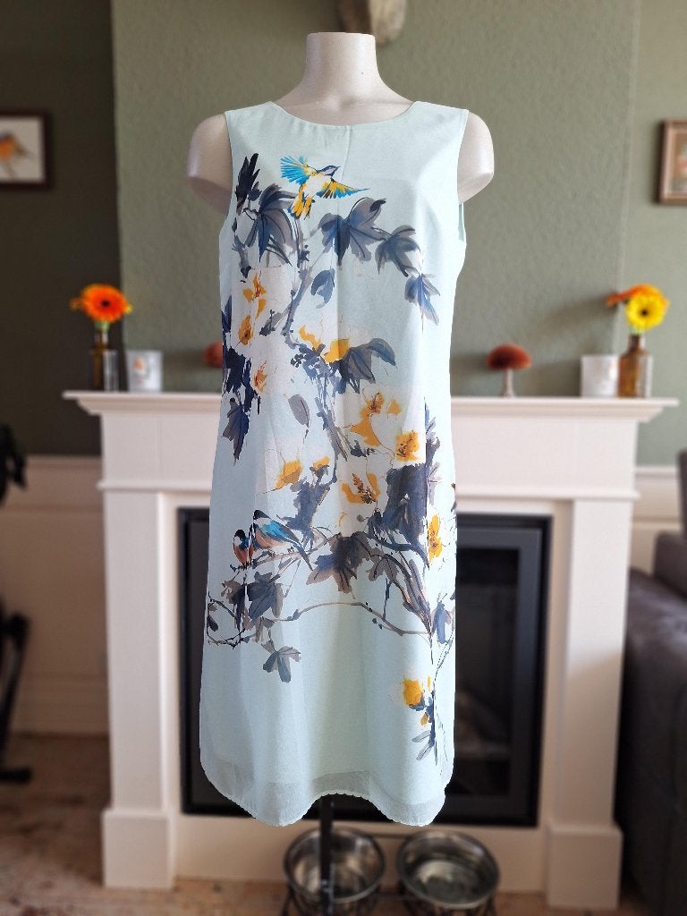Xandres mint kleur vogel jurk zo mooi 40, Maat 38/40 (M), Zo goed als nieuw, Knielengte, Xandres
