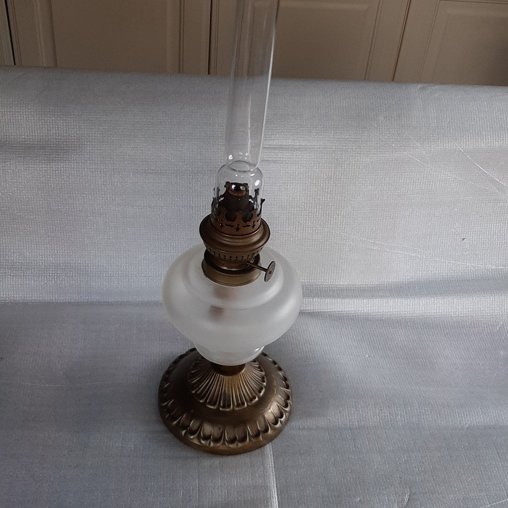 antieke, staande olielamp/tafellamp incl.lont Kosmos Brenner, Ophalen