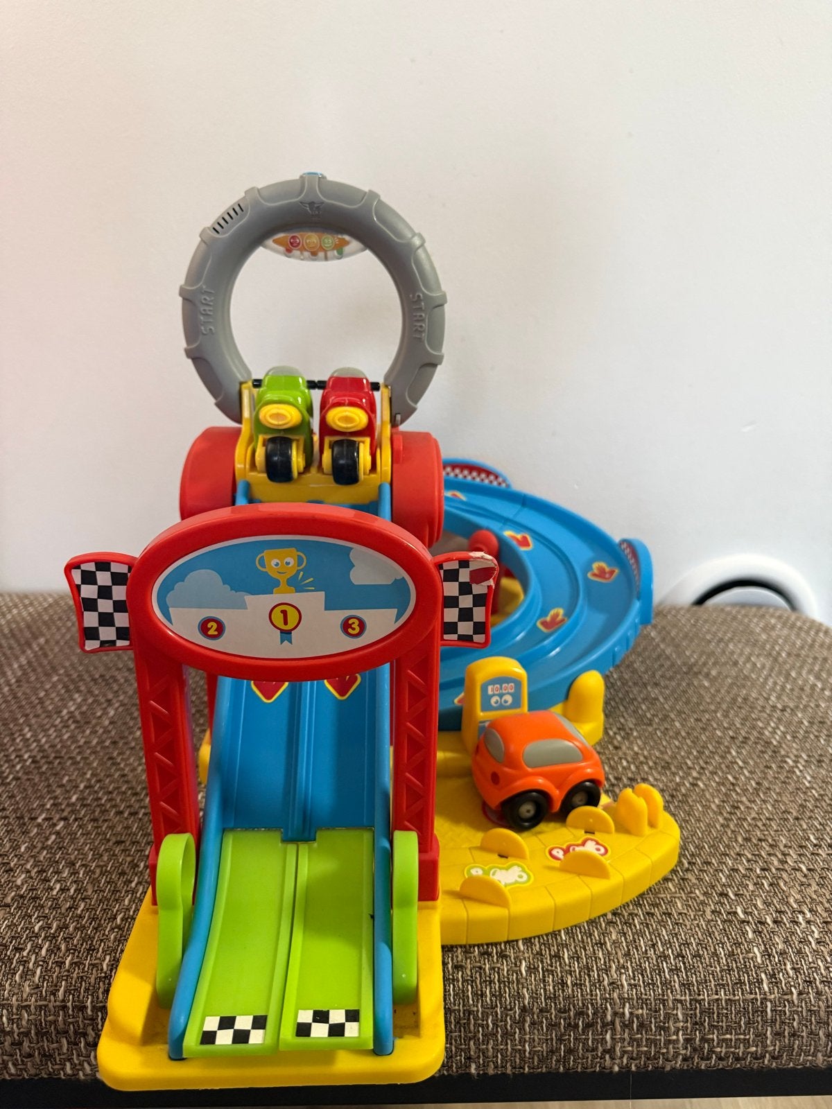 PlayBIG Bloxx racebaan met auto's, Ophalen of Verzenden, Gebruikt