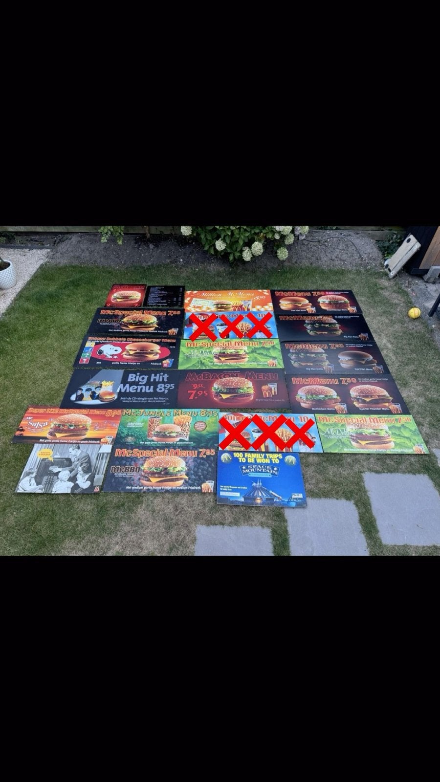 20 originele Mcdonalds lichtbak & kartonnen platen vintage, Ophalen, Zo goed als nieuw, Reclamebord