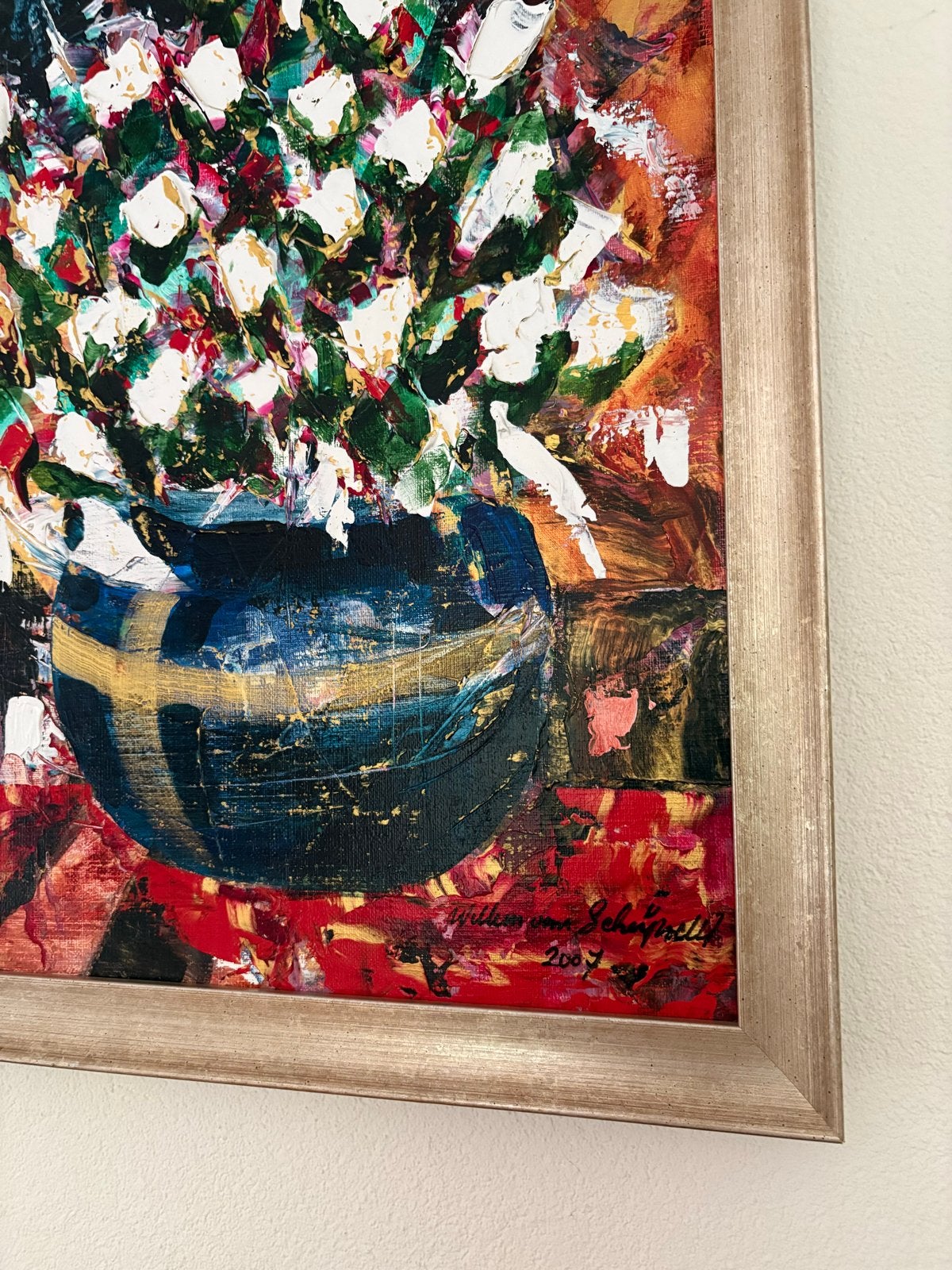 Foto 5 van Schilderij 'Bloemen in vaas' door Willem van Scheijndel