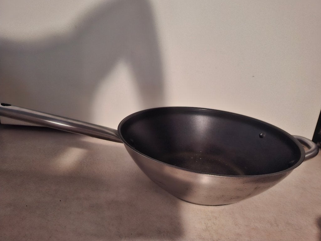 IKEA wokpan, roestvrij staal met antiaanbaklaag, Huis en Inrichting, Keuken | Potten en Pannen, Gebruikt, Aluminium, Ophalen of Verzenden