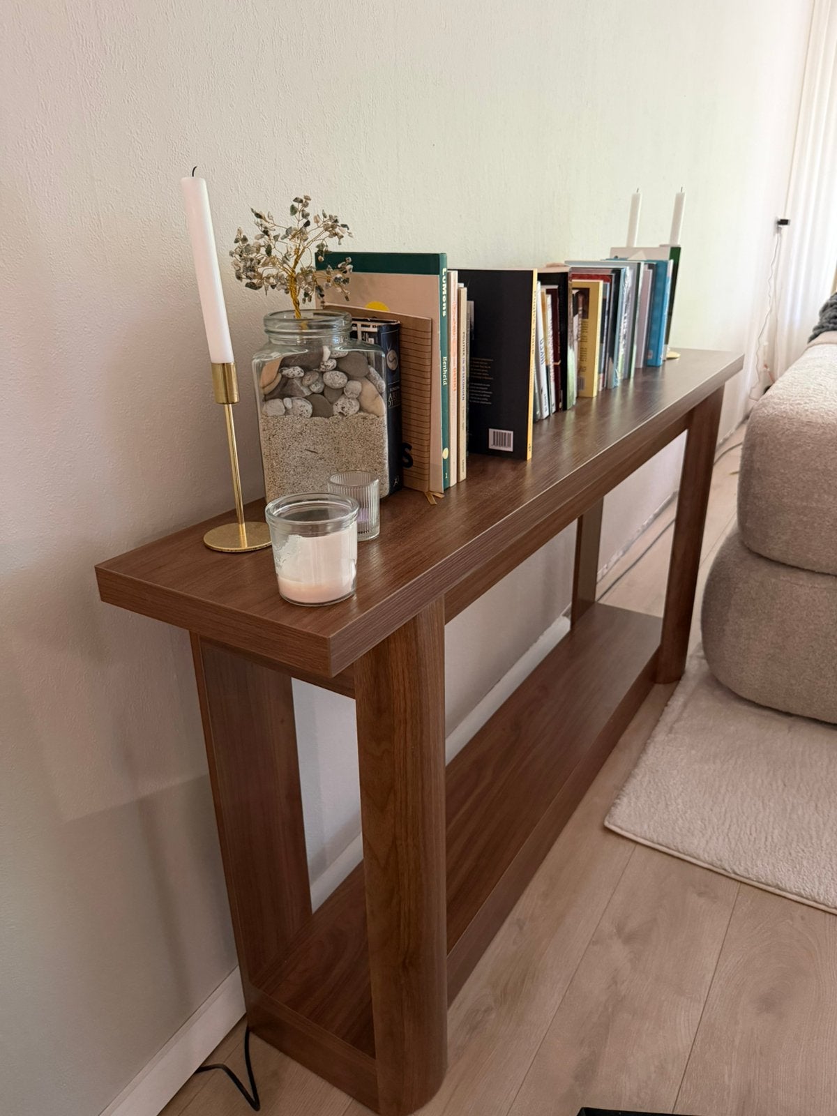 Mooie houten sidetable / consoletafel, Huis en Inrichting, Tafels | Sidetables, Ophalen, Overige materialen, 100 tot 150 cm, Zo goed als nieuw