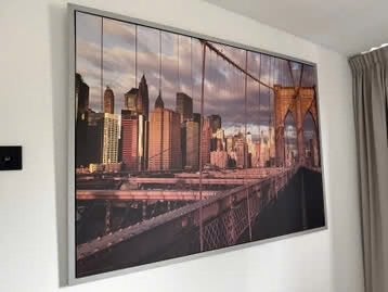 Grote canvas print van de Brooklyn Bridge, New York, Gebruikt, Ophalen of Verzenden, Print, 100 tot 125 cm