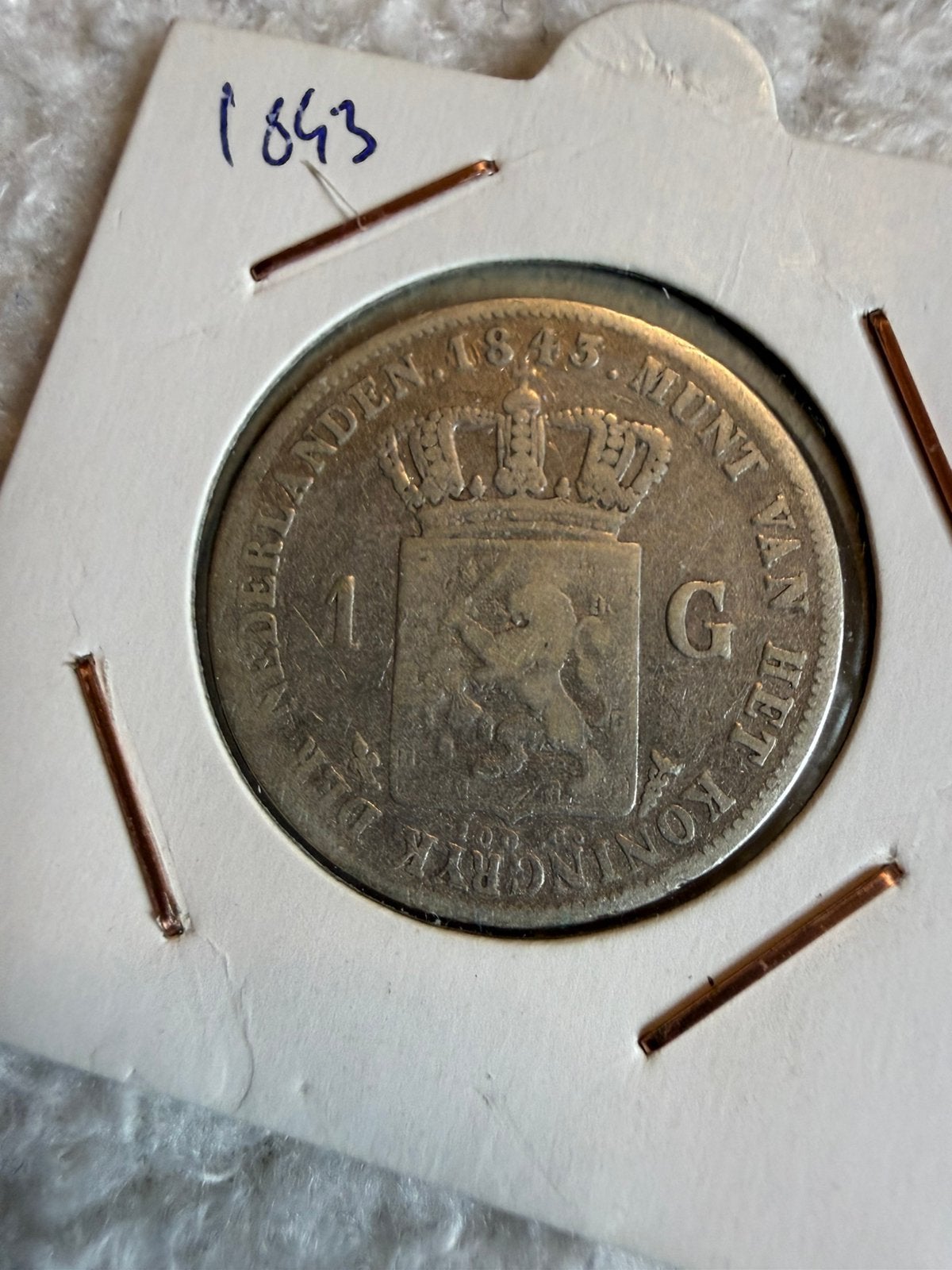 Gulden 1843 Willem II, Postzegels en Munten, Munten | Nederland, 1 gulden, Zilver, Ophalen of Verzenden, Losse munt