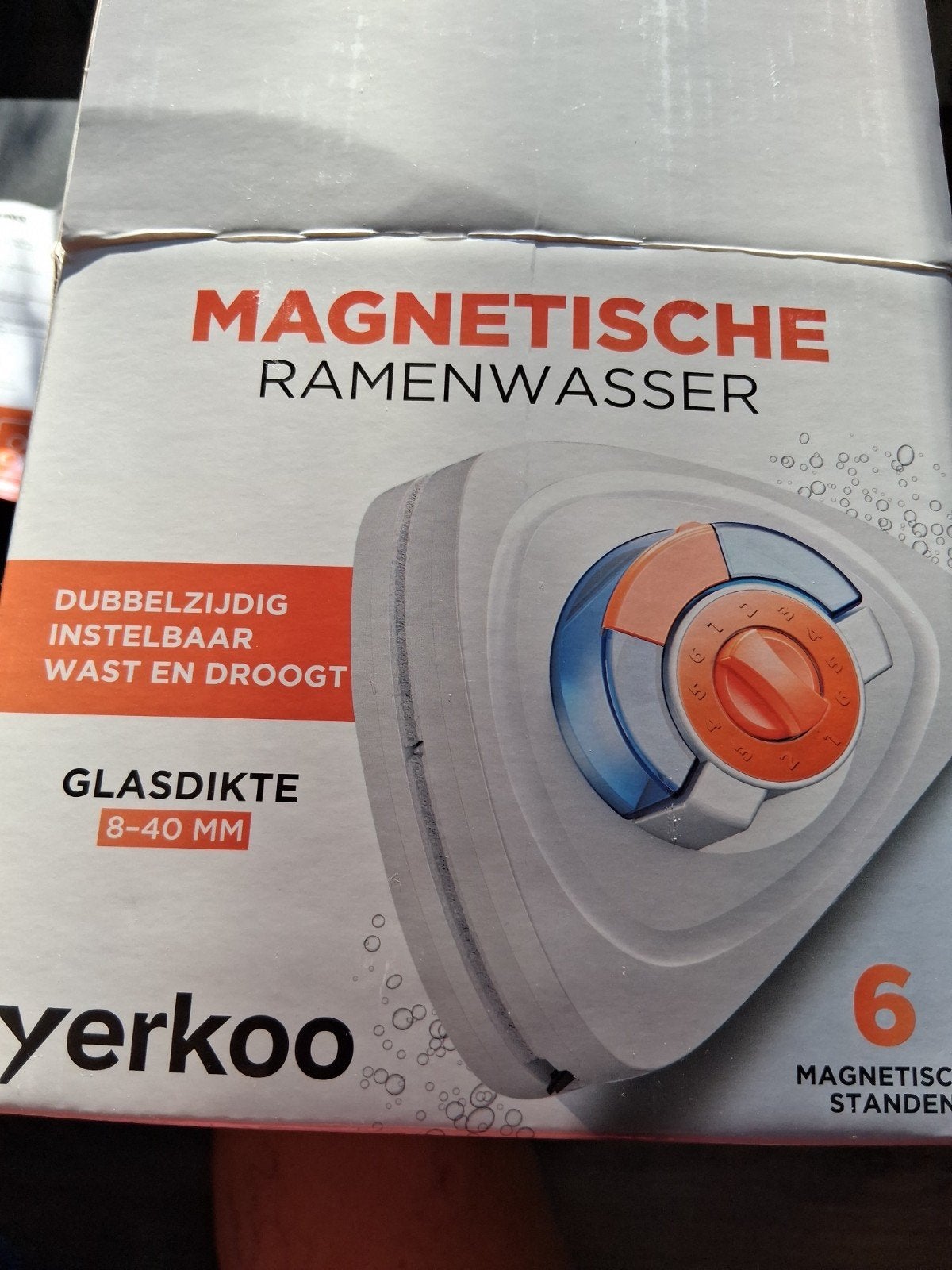 Yerkoo Magnetische Ramenwasser - Dubbelzijdig, Ophalen, Nieuw
