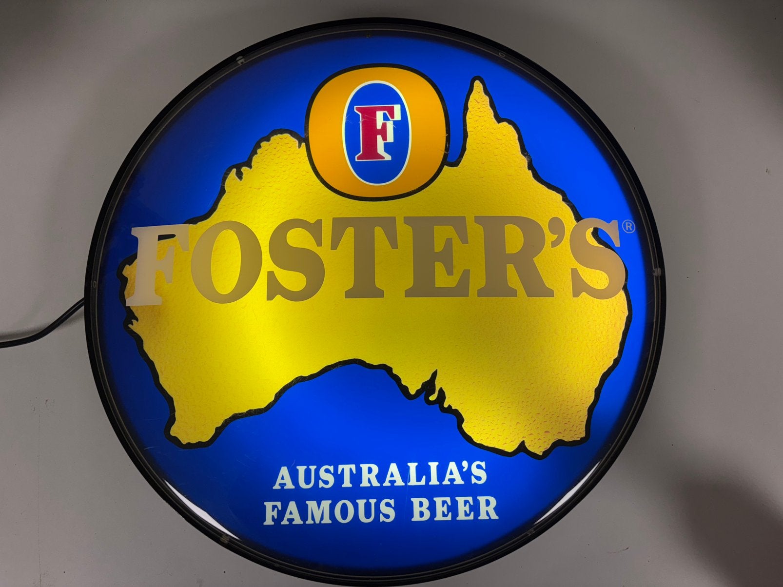 Zeldzame Foster’s Bier Lichtbak – 53 cm – Volledig Werkend!, Verzamelen, Ophalen of Verzenden, Zo goed als nieuw, Lichtbak of (neon) lamp