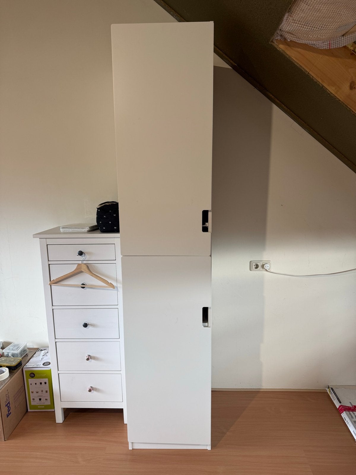 Witte Ikea paxkast, met hangruimte, la en planken, Ophalen, Gebruikt, 200 cm of meer, 50 tot 100 cm