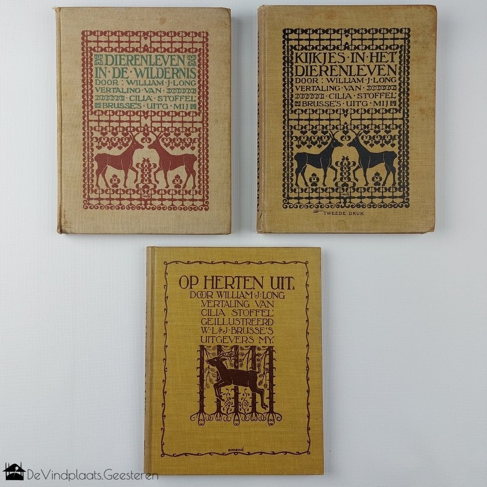 3 antieke prentenboeken dierenleven - 1914 tot 1922, Antiek en Kunst, Ophalen of Verzenden