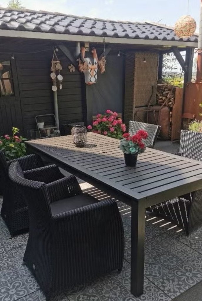 Tuinset.. Tafel van Ikea..stoelen van Grand Garden, Tuin en Terras, Ophalen, Gebruikt, Rechthoekig, Hout