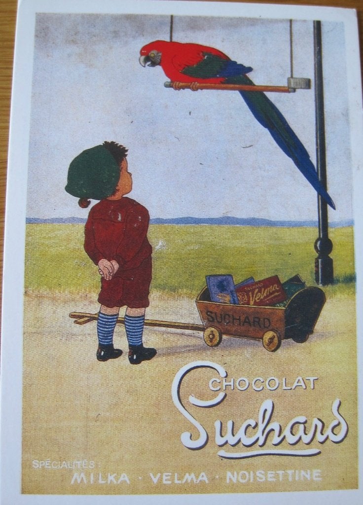 Poster van chocolat Suchard op ansichtkaart - nieuw, Ophalen of Verzenden, 1980 tot heden, Ongelopen, Overige thema's