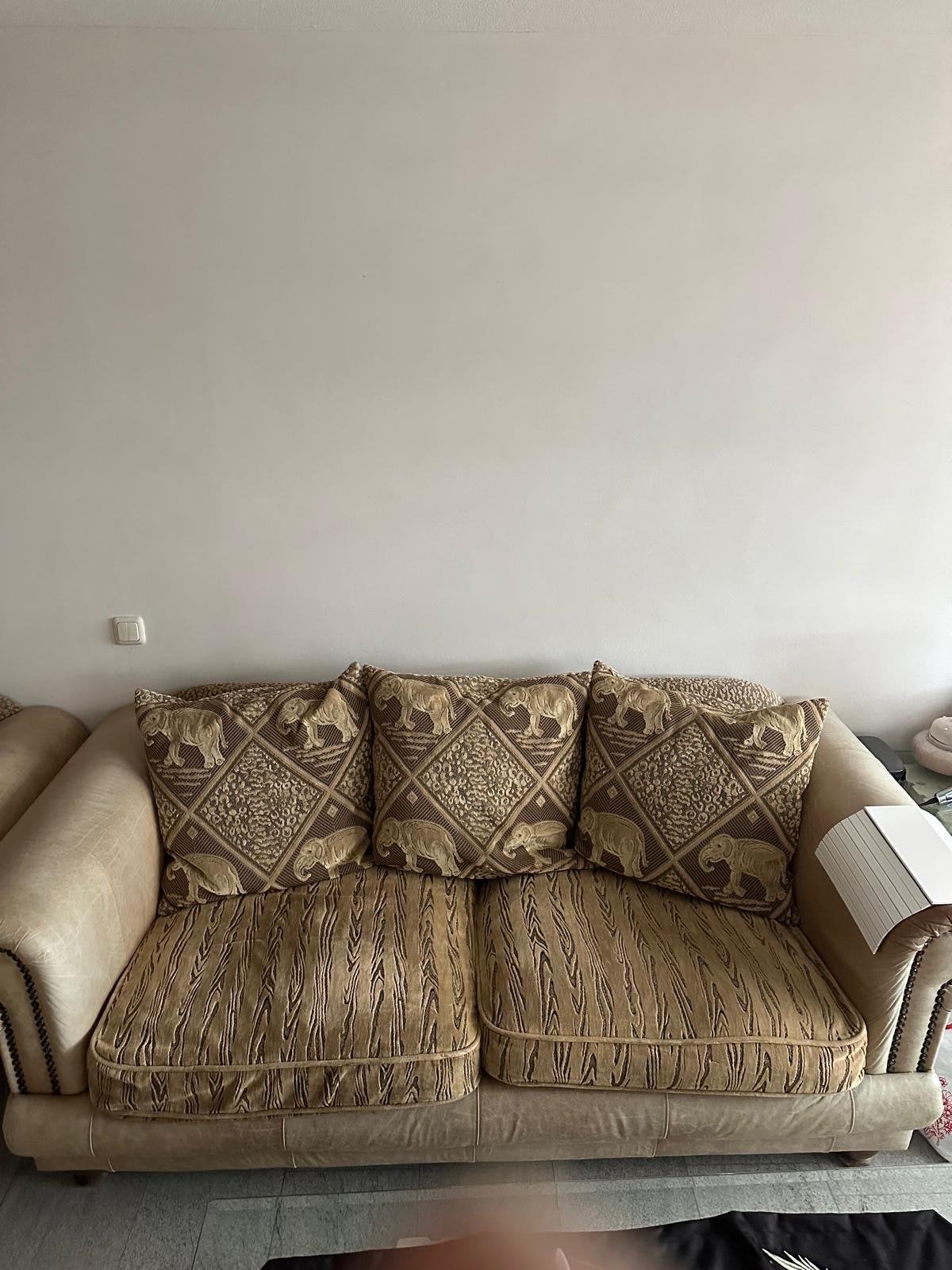 Comfortabele driepersoonsbank met uniek patroon, Gebruikt, Barok, Driepersoons, 75 tot 100 cm