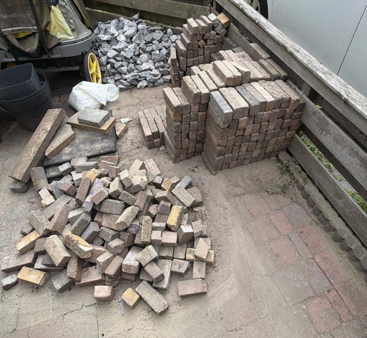 400 Waaltjes en halve Waaltjes voor tuin of terras, Tuin en Terras, Ophalen, Gebruikt
