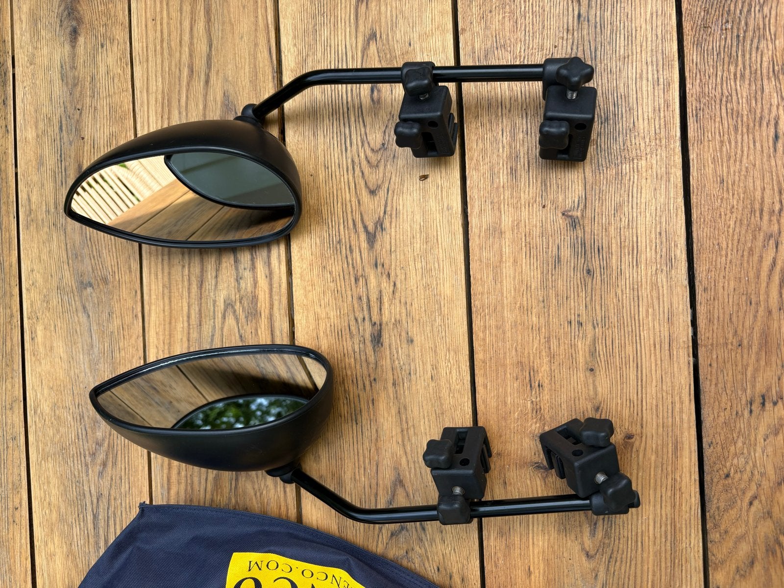 Milenco caravan/aanhanger spiegels in hoes, Caravans en Kamperen, Caravan accessoires, Ophalen, Gebruikt