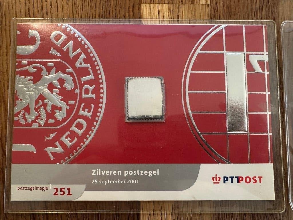 twee zilveren postzegels, Verzenden, Na 1940, Postfris