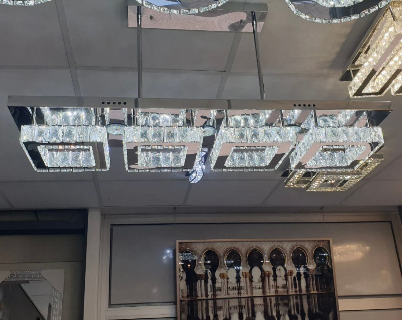 NEW hanglamp rond en vierkant 3 kleur dimbaar LED lamp, Glas, Nieuw, Overige fittingen, Eric Kuster