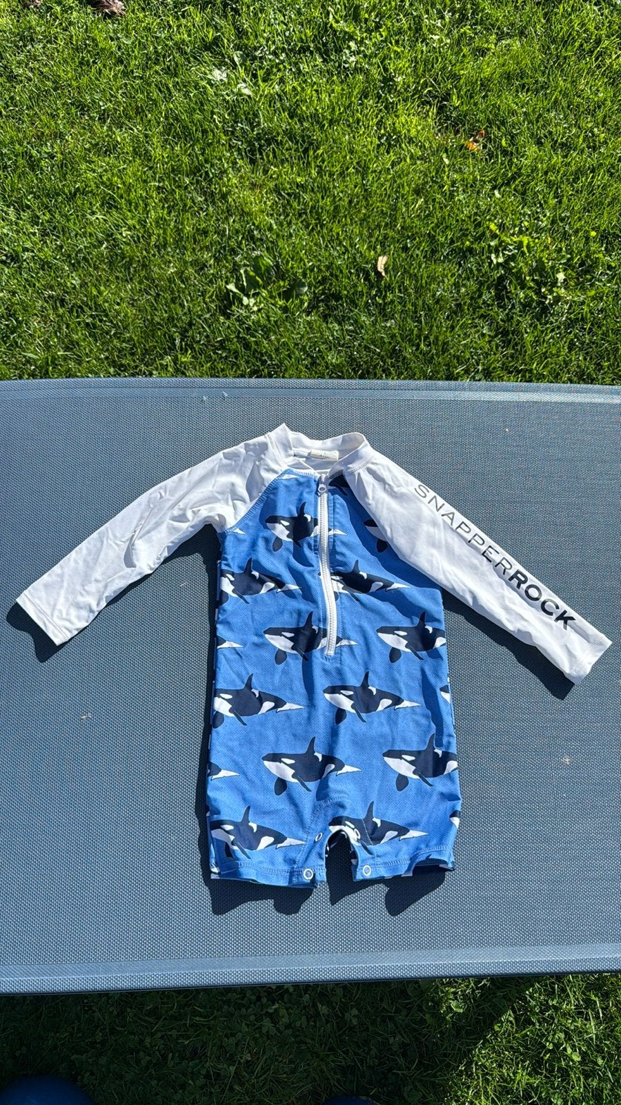 Snapper Rock UV-zwempak met orka's - maat 74/80, Kinderen en Baby's, Gebruikt, Badpak, Ophalen of Verzenden, Maat 74