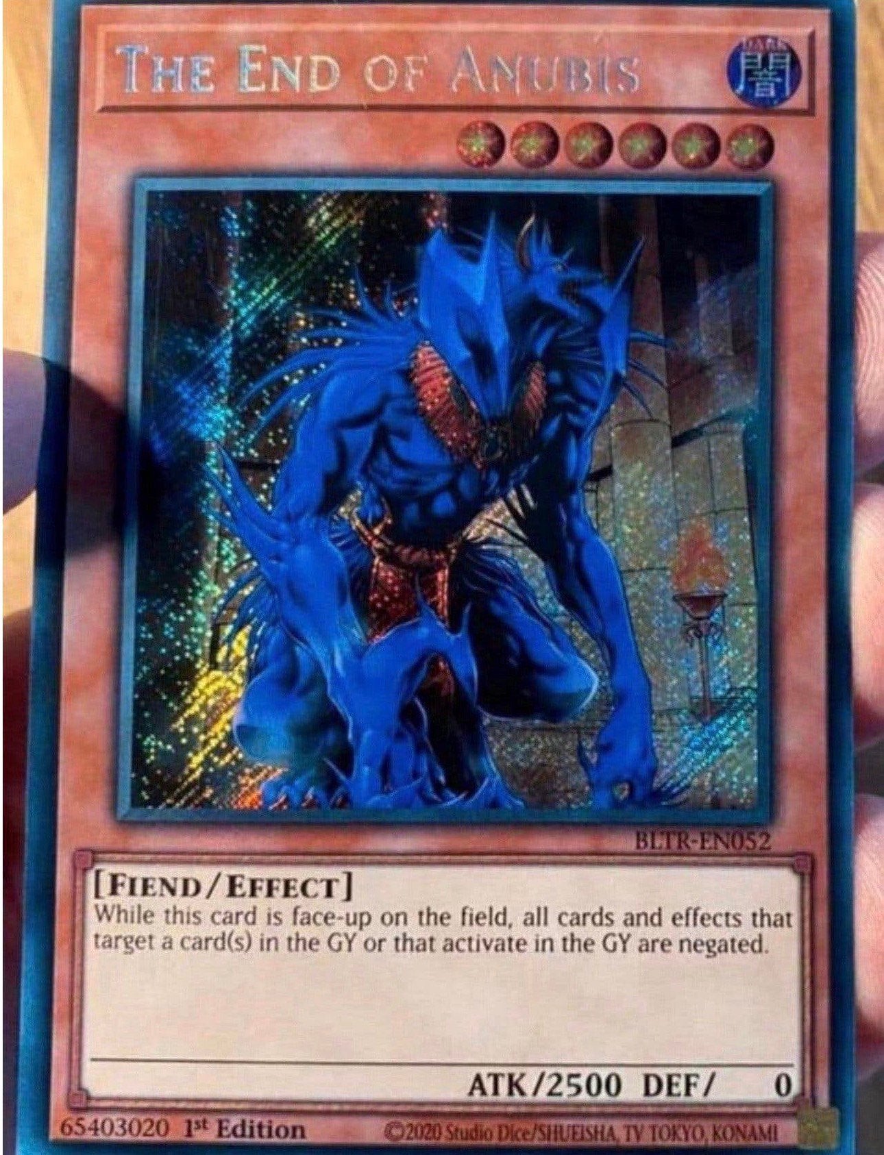 Yu-Gi-Oh! The End of Anubis BLTR 1st Edition !, Ophalen of Verzenden, Zo goed als nieuw, Losse kaart, Foil
