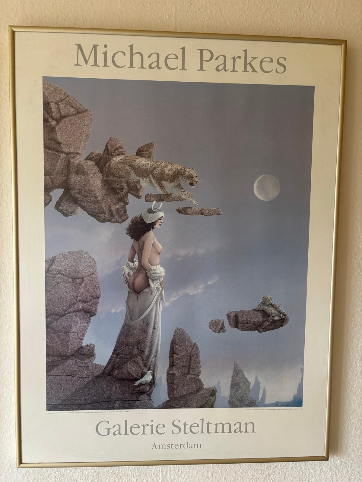Michael Parkes Poster - Galerie Steltman Amsterdam, Ophalen of Verzenden, Poster, Print/reproductie, Ingelijst