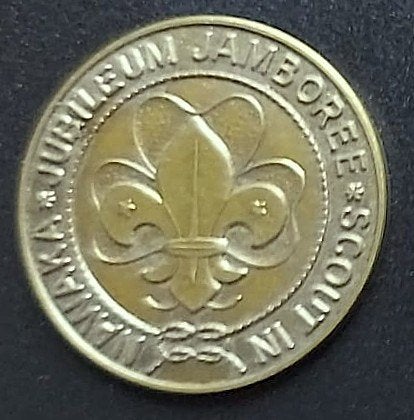 Penning 75 Jr Scouting 1985 JubJam Nawaka Jota Hike Scout-In, Ophalen of Verzenden, Nieuw, Embleem, Speld of Insigne