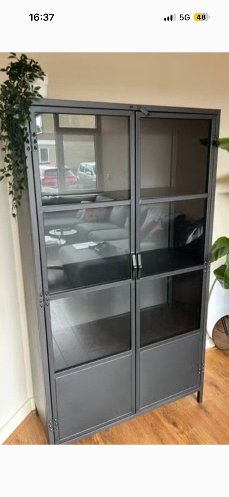 Vitrinekast Zwart Castello, Ophalen, Met deur(en), 100 tot 150 cm, Zo goed als nieuw