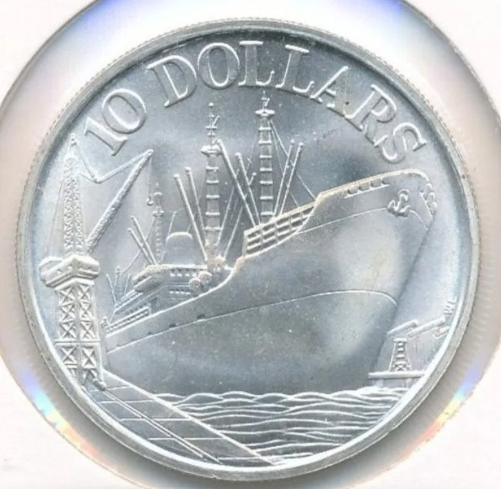 Singapore 10 Dollars 1977 10e verjaardag ASEAN, Ophalen of Verzenden, Zuidoost-Azië, Losse munt, Zilver