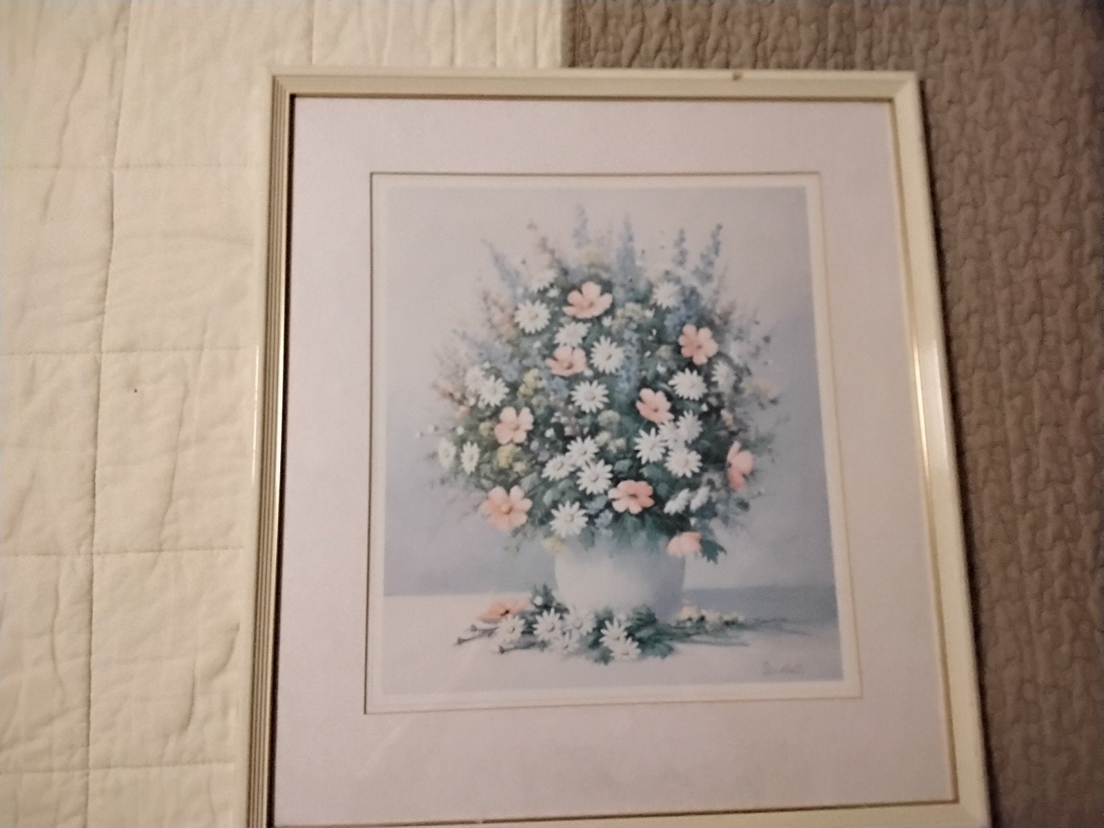Ingelijste bloemenprint - Charmante bloemenvaas, Antiek en Kunst, Ophalen