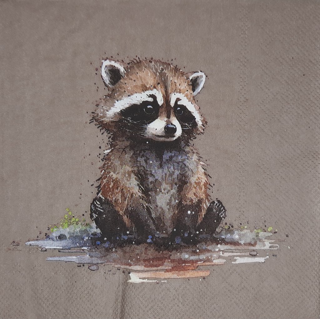 servetten per stuk wasbeer, knutsel servetten, Dieren, Nieuw, Meerkleurig, Ophalen of Verzenden