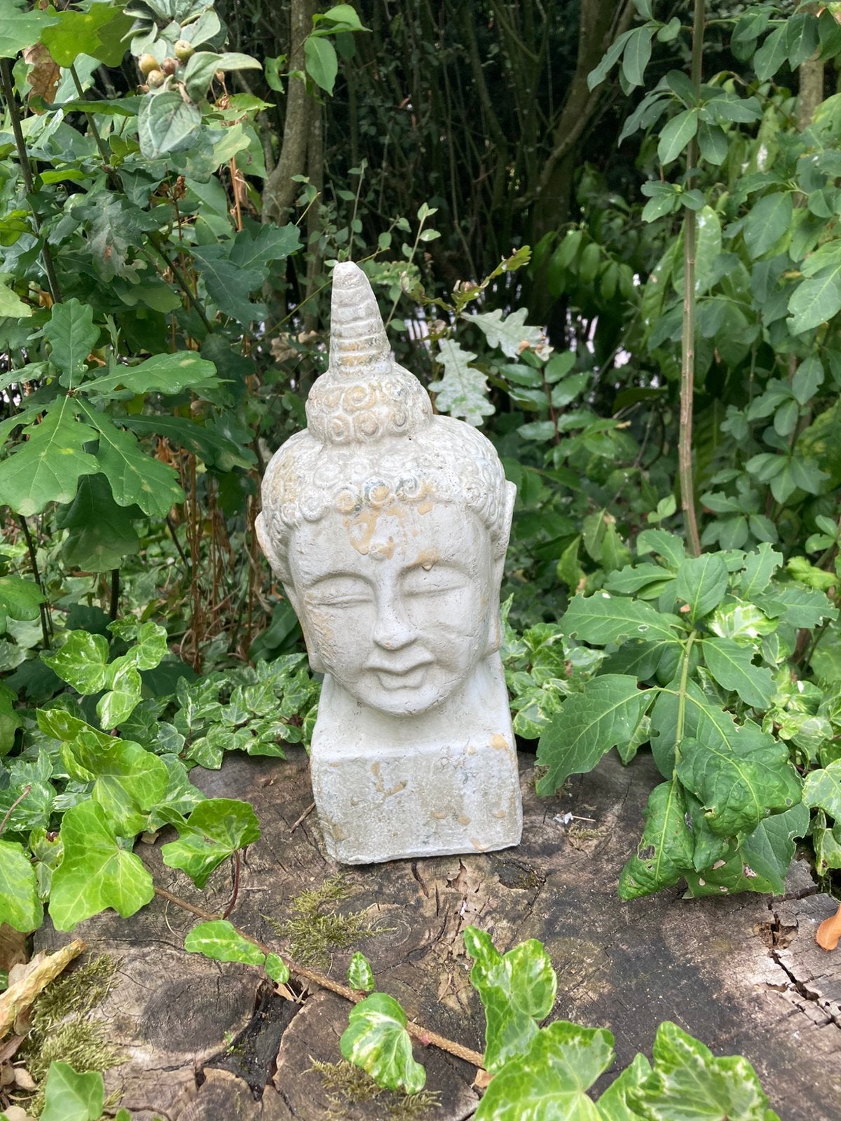 Mooi Boeddha Hoofd / Tuinbeeld 30 cm, Tuin en Terras, Ophalen of Verzenden, Zo goed als nieuw, Boeddhabeeld