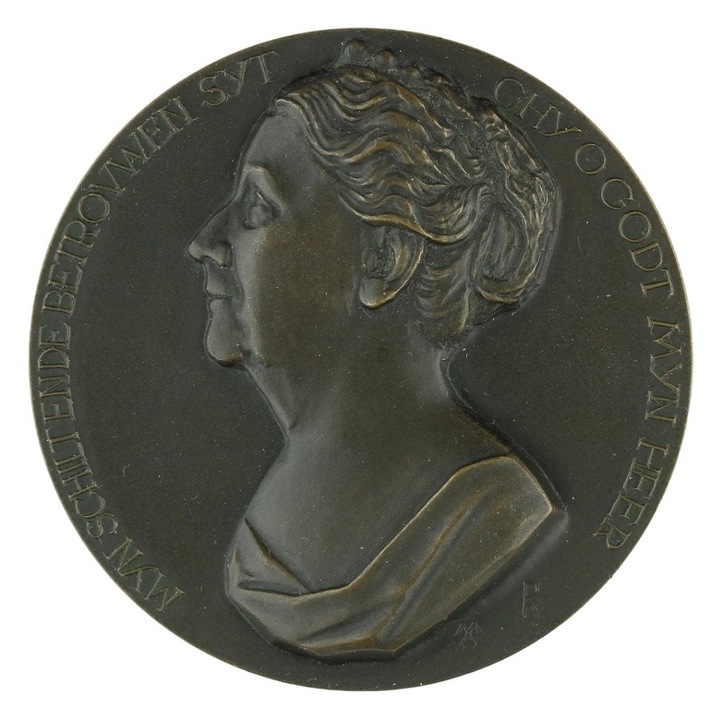 Penning VPK 1938 Mari Andriessen : Jubileum Wilhelmina, Postzegels en Munten, Penningen en Medailles, Brons, Nederland, Verzenden