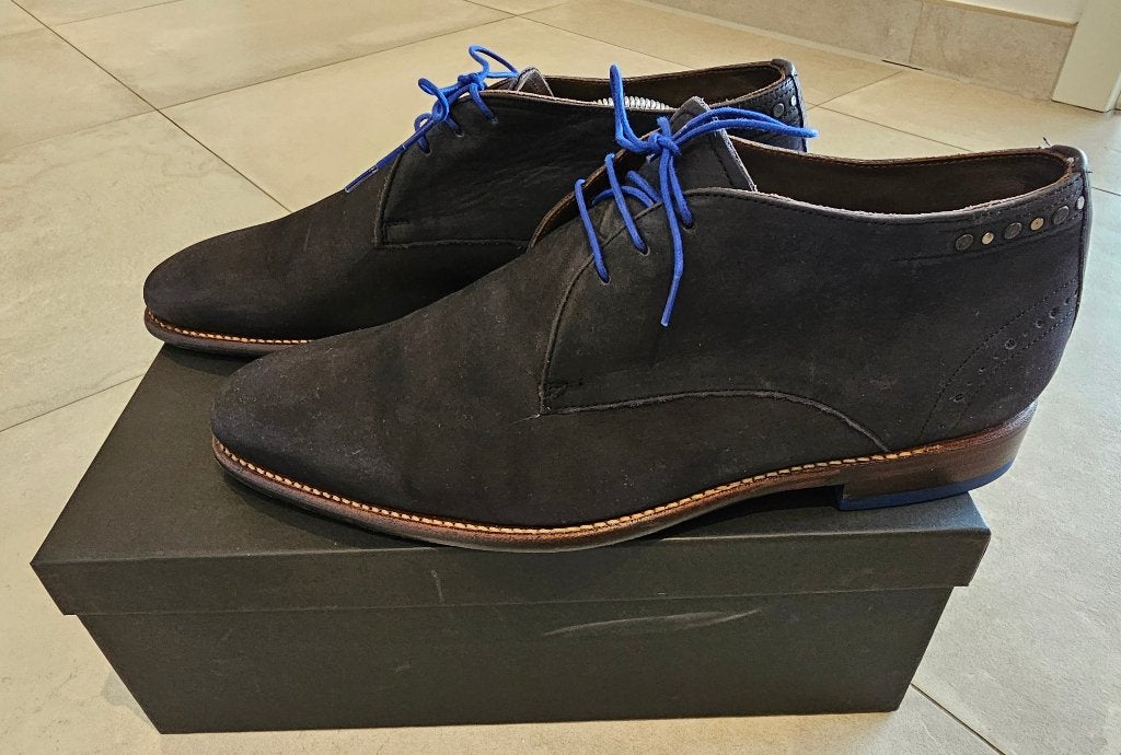 Floris van Bommel blauwe veterschoen maat 44,5, Blauw, Floris van Bommel, Ophalen of Verzenden, Zo goed als nieuw