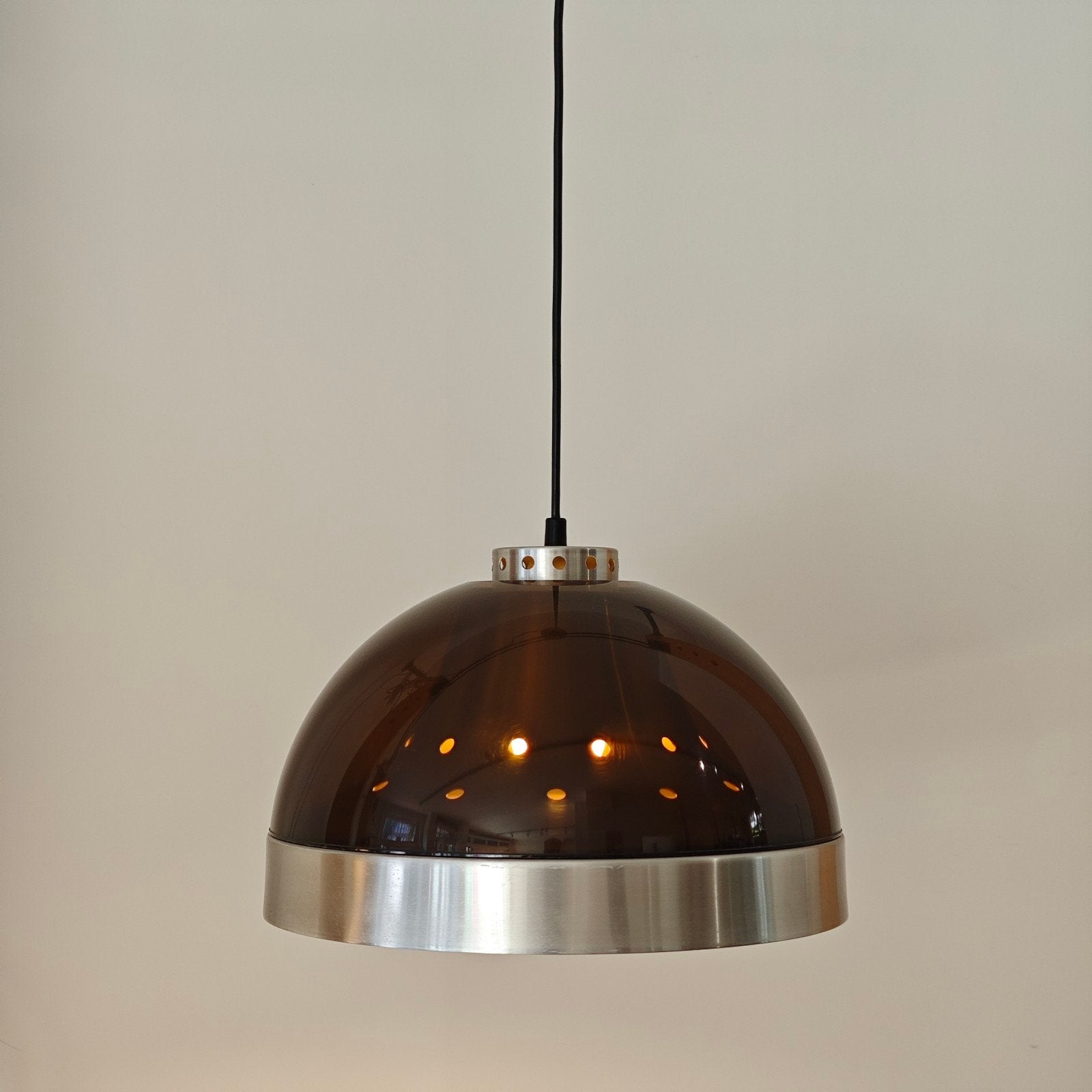 Vintage Dijkstra hanglamp, Kunststof, Gebruikt, Ophalen of Verzenden, Dijkstra