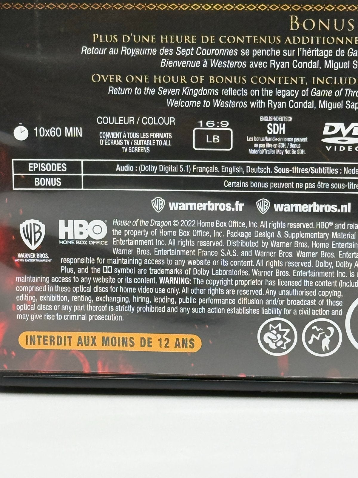 Dvd House of the dragon Box complete seizoen 1 NLO ZGAN, Engels, Seizoen 1, Verzenden, Nederlands