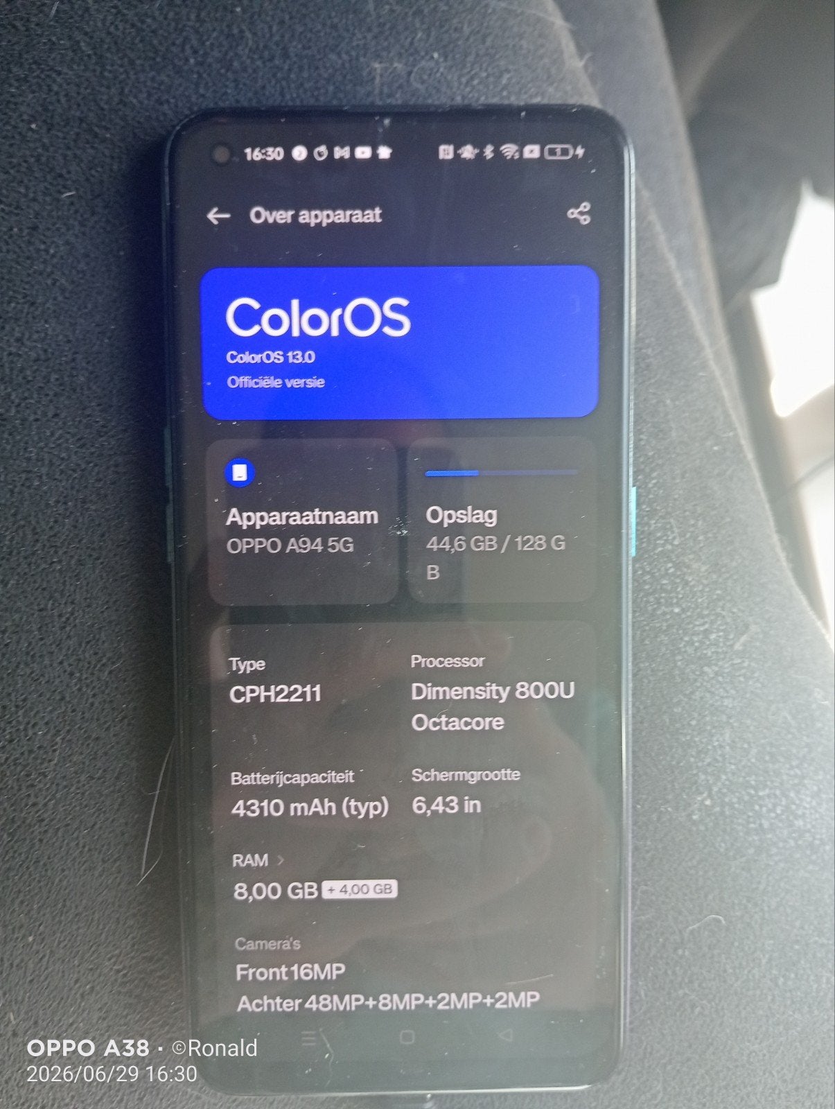 Oppo A94 5G  gebruikt, Gebruikt, Overige modellen, Ophalen of Verzenden, Zonder simlock