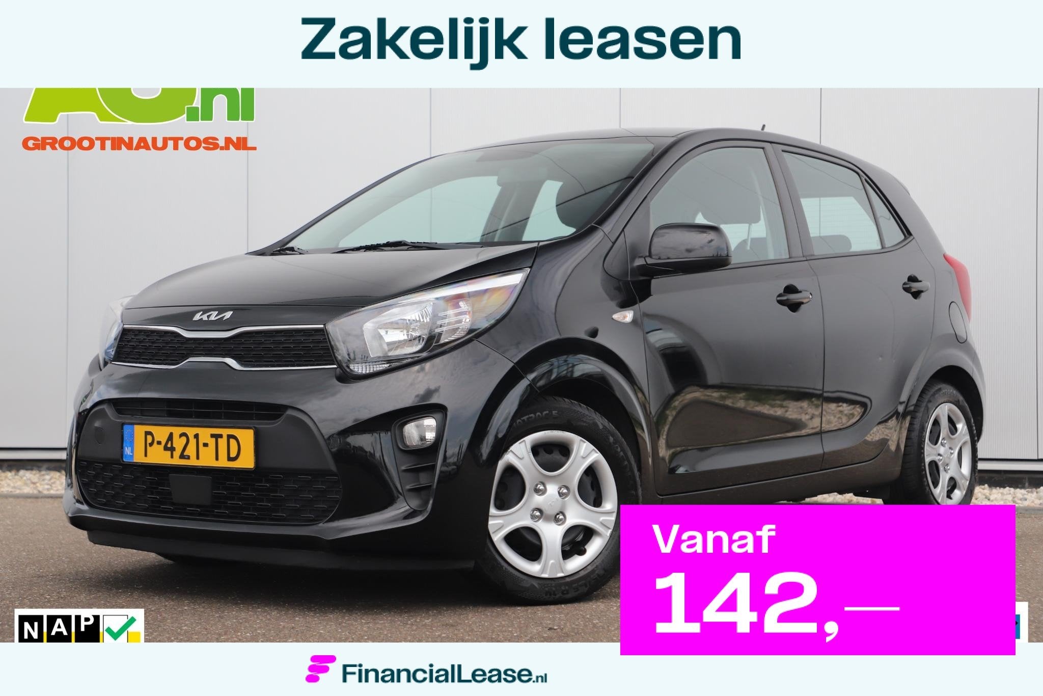 Kia Picanto 1.0 DPi ComfortLine 5p Airco Radio Bluetooth Ele, Voorwielaandrijving, Stof, Gebruikt, Met garantie (alle)