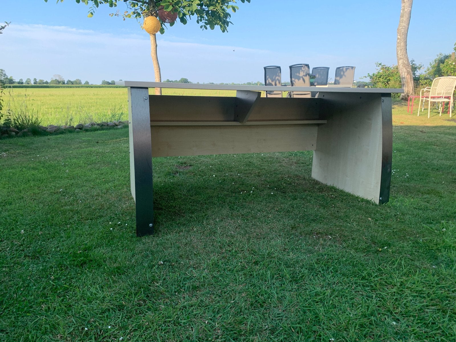 Grenen bureau, Ophalen, Demontabel, 160 cm, Gebruikt