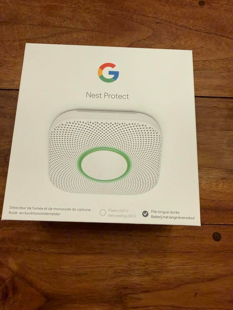 Google Nest Protect V2 Koolmonoxide- & Rookmelder (Batterij), Doe-het-zelf en Verbouw, Alarmsystemen, Gebruikt, Detector, Sensor of Melder