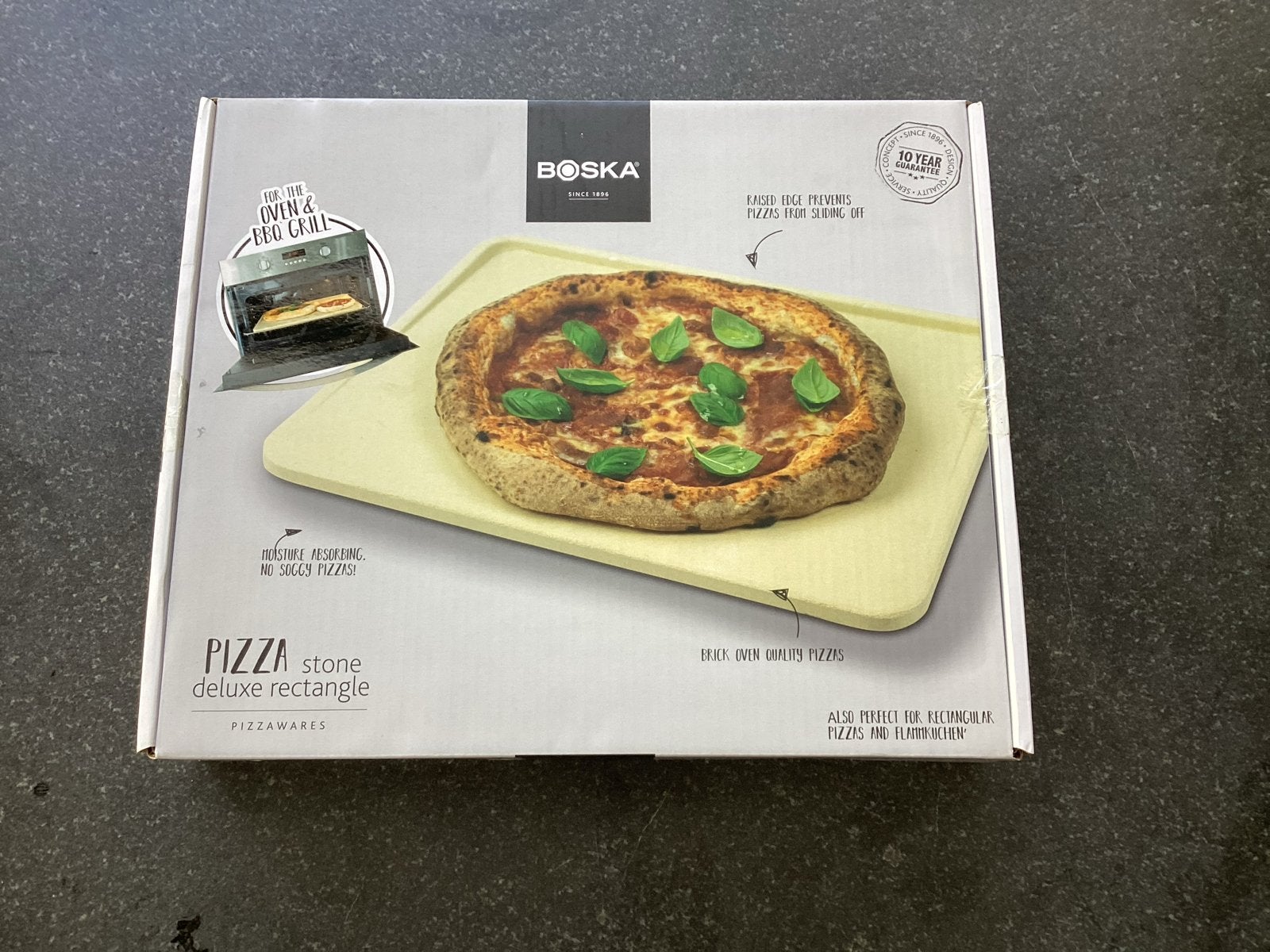 Boska Pizzasteen Deluxe Rechthoek met pizzaschep, Overige typen, Nieuw, Steen/keramiek, Overige merken