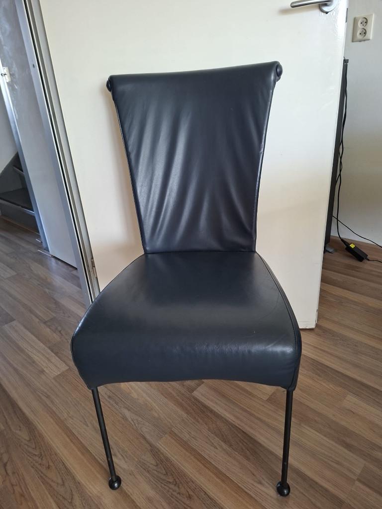 eetkamerstoelen, Ophalen, Gebruikt, Blauw, Leer