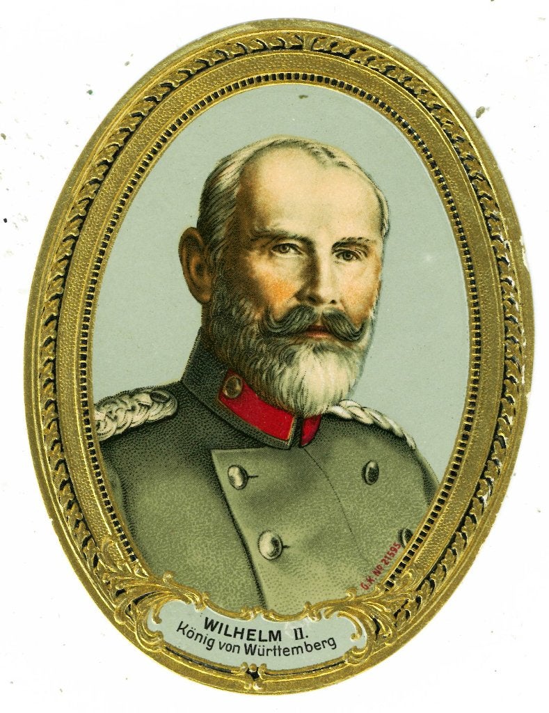 Médaillon Wilhelm de Wurtemberg, Ophalen of Verzenden, Sigarenbandjes