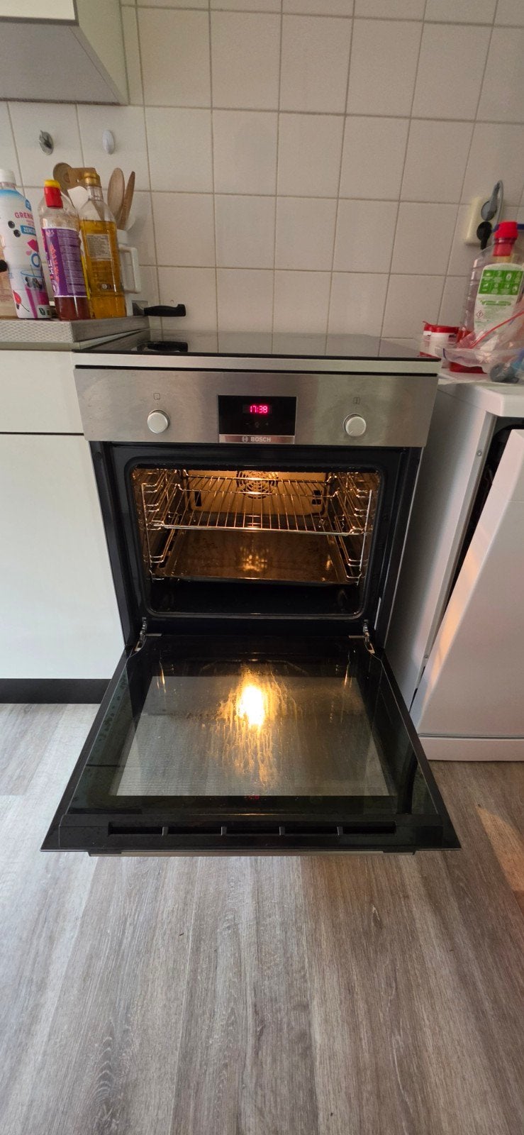 Bosch Vrijstaande Inductiekookplaat met Oven, Witgoed en Apparatuur, Fornuizen, Ophalen, 4 kookzones, Zo goed als nieuw, Inductie