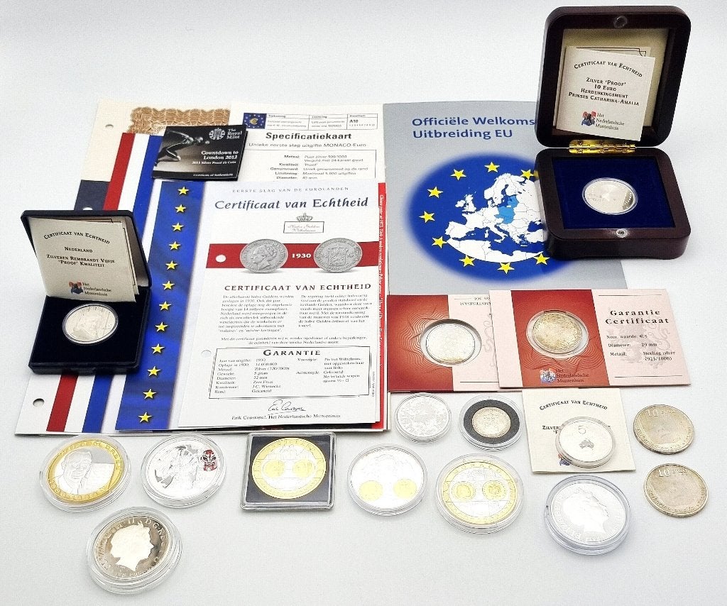661. Zilveren en metalen herdenkingsmunten, 1930–2013, Ophalen, Zilver