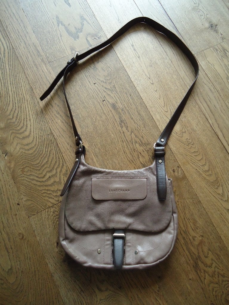 Leren Longchamps tas, Ophalen of Verzenden, Gebruikt, Bruin, Schoudertasje