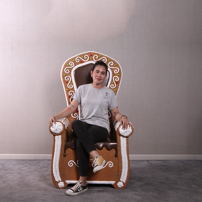 Gingerbread Throne – Kerstman Troon Hoogte 147 cm, Diversen, Ophalen, HorecaBeelden, Nieuw, HorecaBeelden