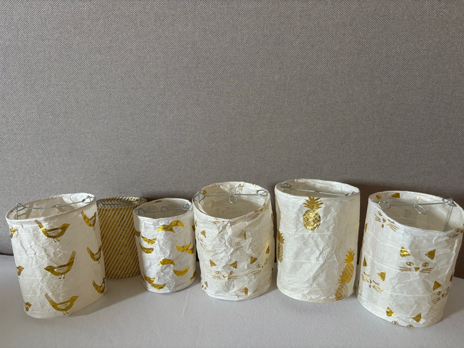 Lichtslinger met lampionnetjes met gouden print, Ophalen, Overige merken, Goud, Zo goed als nieuw