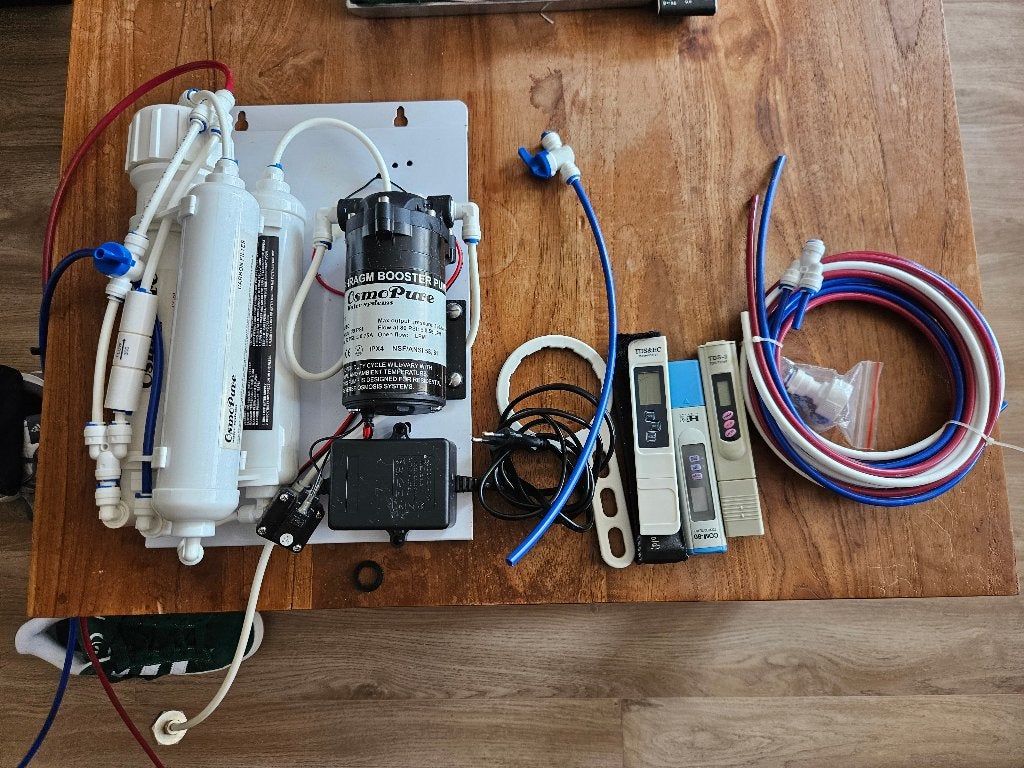 Osmose apparaat met boosterpomp en TDS meters, Dieren en Toebehoren, Vissen | Aquaria en Toebehoren, Ophalen, Gebruikt, Leeg aquarium