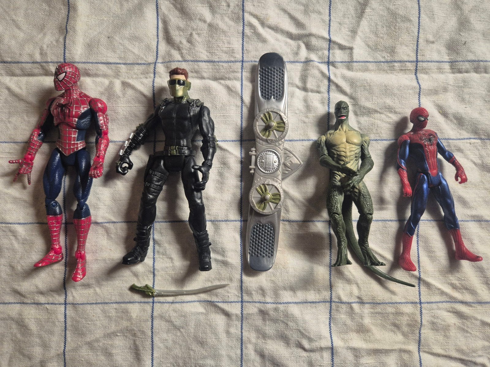 Spiderman actiefiguren set: Spiderman, Green Goblin, Lizard, Verzenden, Zo goed als nieuw