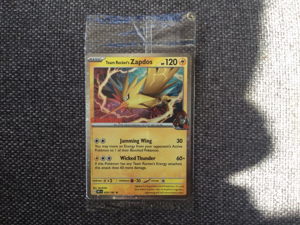 Team Rockets Zapdos Gamestop Pokemon Promo Kaart, Verzenden, Zo goed als nieuw, Losse kaart, Foil