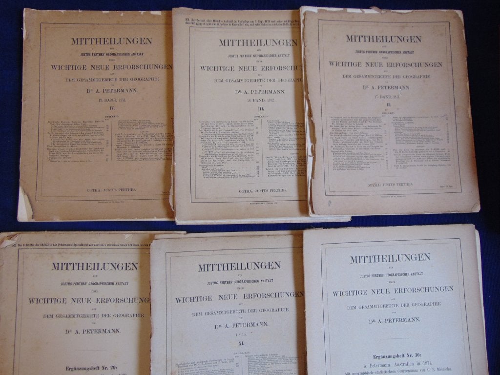 12x mittheilungen Justus Perhes' Geographischer anstalt 1871, Boeken, Gelezen, Ophalen of Verzenden, Landkaart, 1800 tot 2000