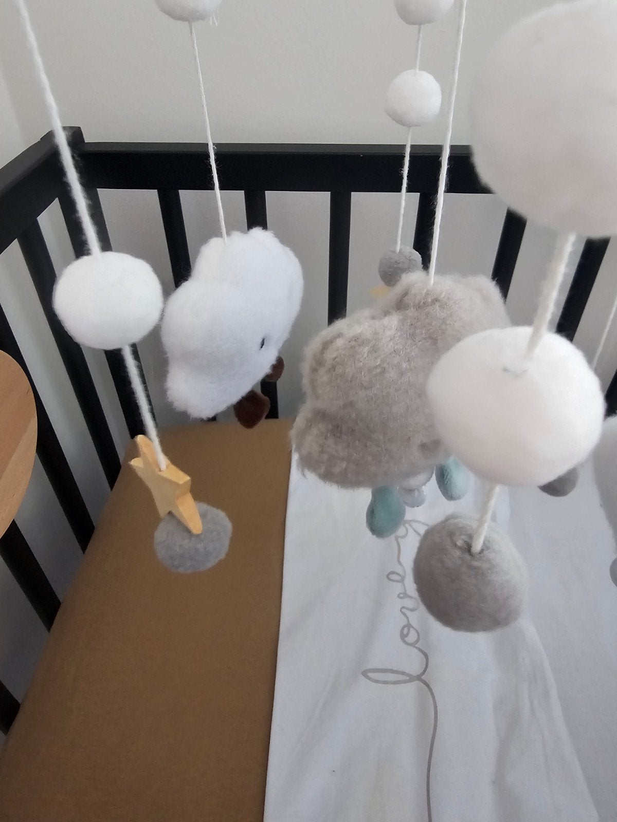 Schattige baby mobiel met wolken en sterren, Ophalen of Verzenden
